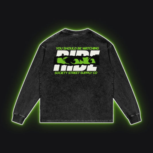 HC001 Kawasaki Green Long Sleeve No Sleeves, back view, rim glow