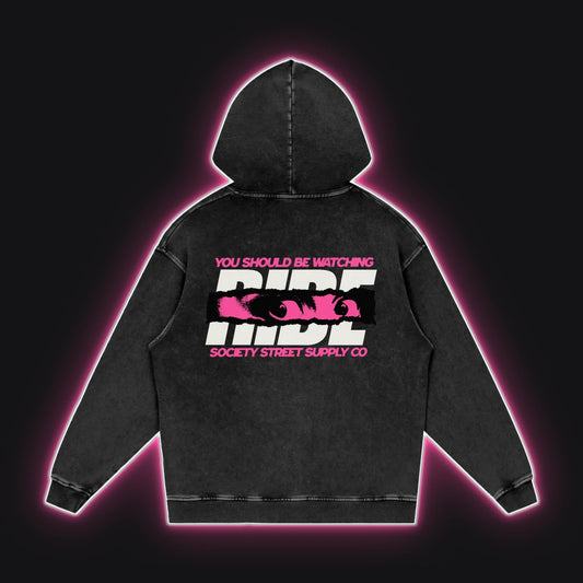HC001 RS Coral Hoodie No Sleeves, back view, rim glow