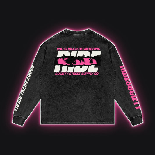 HC001 RS Coral Long Sleeve, back view, rim glow