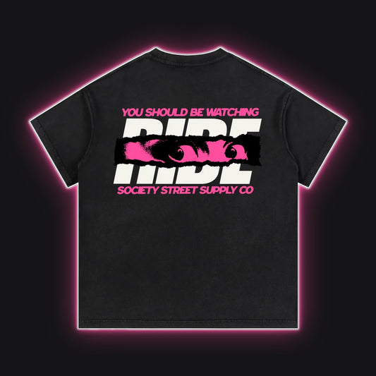 HC001 RS Coral Tee, back view, rim glow