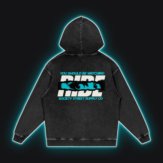 HC001 RS Cove Hoodie No Sleeves, back view, rim glow
