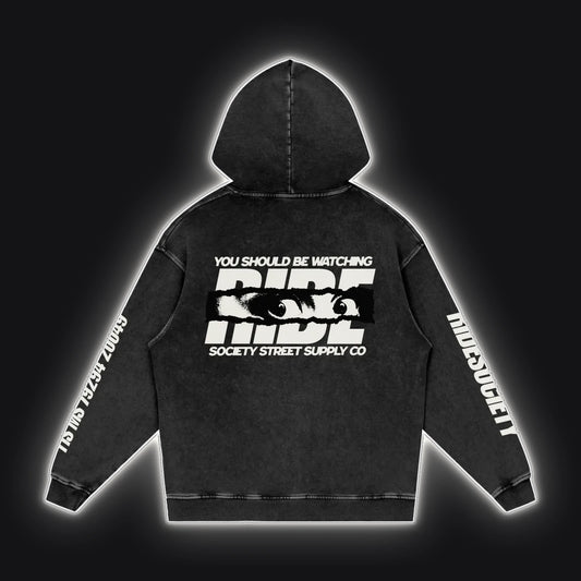 HC001 RS Dune Hoodie, back view, rim glow