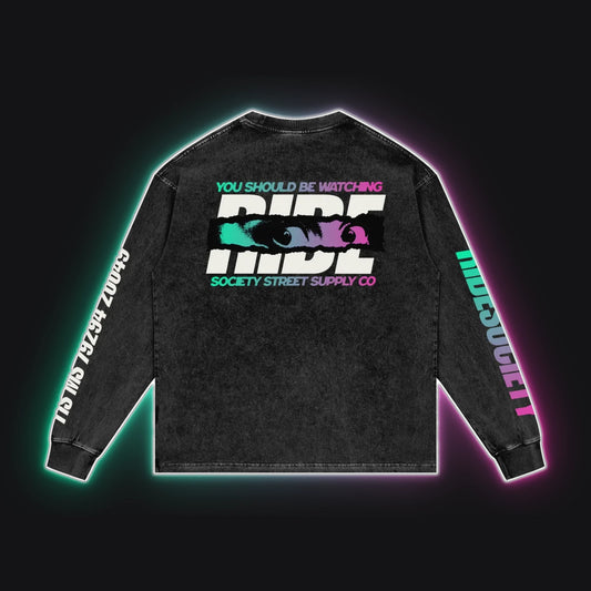 HC001 RS Felonious Long Sleeve, back view, rim glow