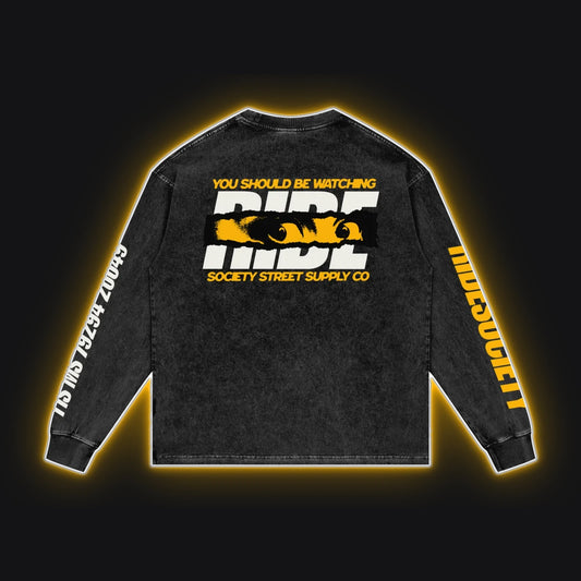 HC001 Suzuki Yellow Long Sleeve, back view, rim glow