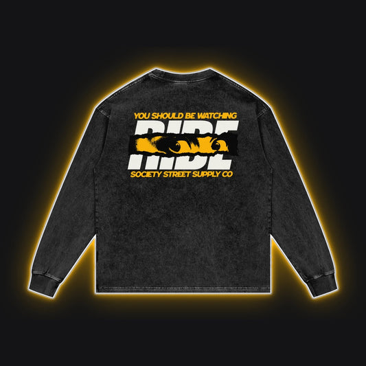 HC001 Suzuki Yellow Long Sleeve No Sleeves, back view, rim glow