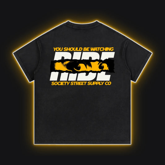 HC001 Suzuki Yellow Tee, back view, rim glow