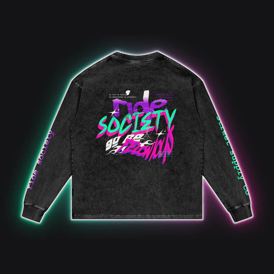 SS001 Felonious Long Sleeve, back view, rim glow